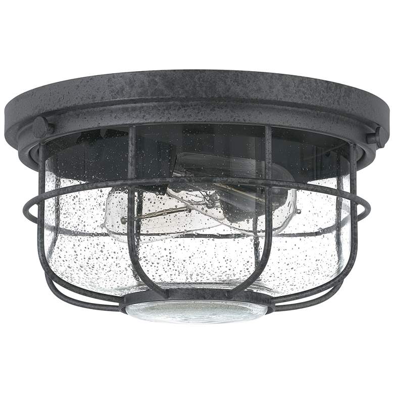 Image 2 Quoizel Saluda 12 inchW Distressed Iron Outdoor Ceiling Light