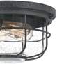 Quoizel Saluda 12"W Distressed Iron Outdoor Ceiling Light