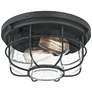 Quoizel Saluda 12"W Distressed Iron Outdoor Ceiling Light