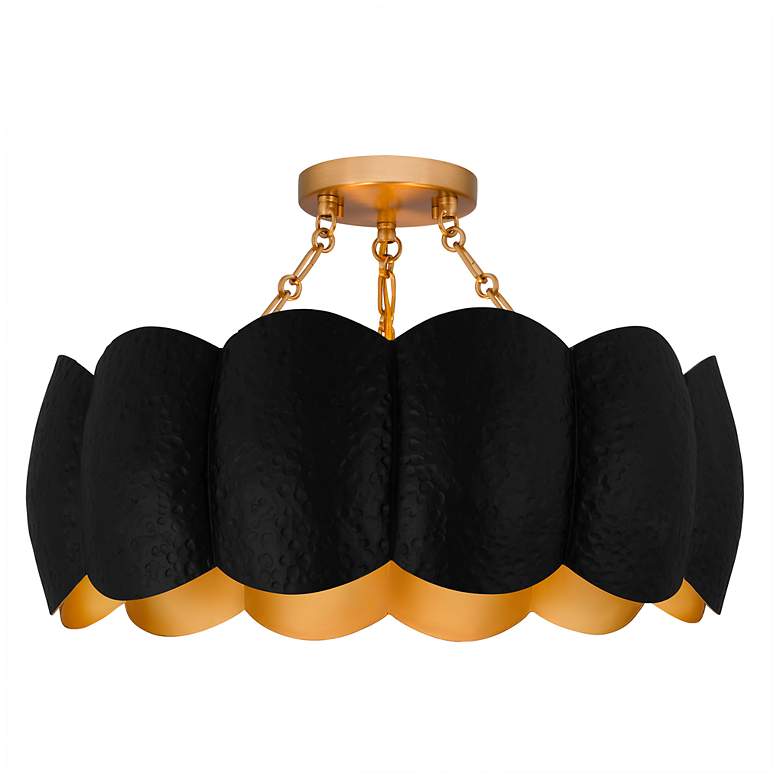 Image 2 Quoizel Santana 19 1/2"W Matte Black and Gold Ceiling Light more views