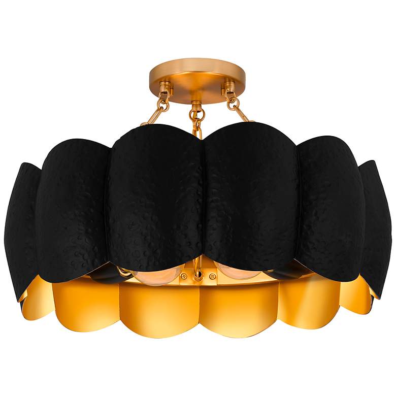 Image 4 Quoizel Santana 19 1/2"W Matte Black and Gold Ceiling Light more views