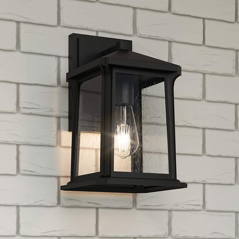 Image 1 Quoizel Satterfield 12 1/2" Marine Grade Matte Black Outdoor Lantern