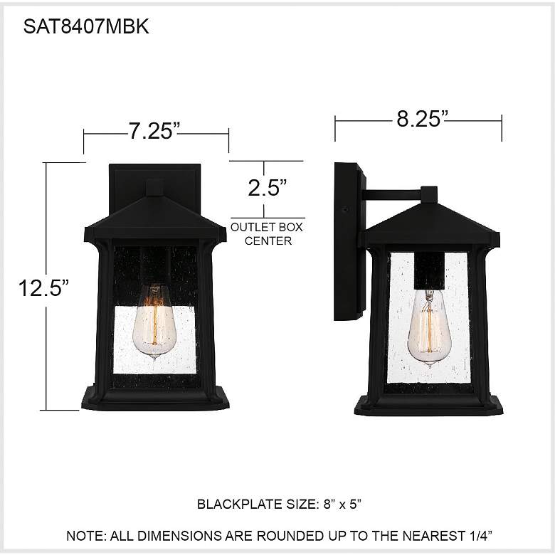 Image 7 Quoizel Satterfield 12 1/2" Marine Grade Matte Black Outdoor Lantern more views