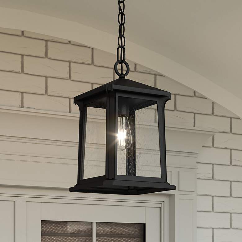 Image 1 Quoizel Satterfield 14 1/4" Marine Grade Matte Black Hanging Light