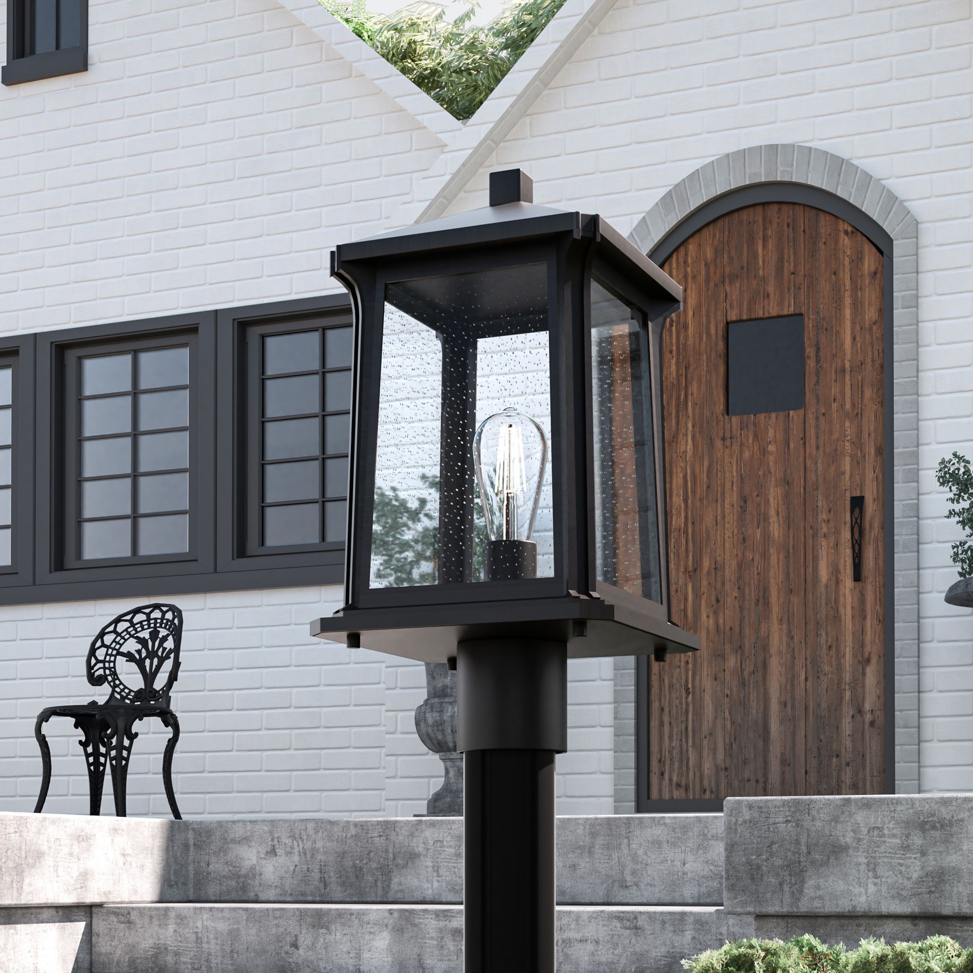 Image Quoizel Satterfield 16 1/2"H Matte Black Outdoor Post Light