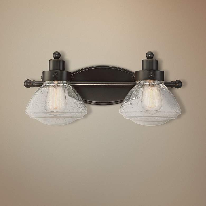 Image 1 Quoizel Scholar 8" High Palladian Bronze 2-Light Wall Sconce