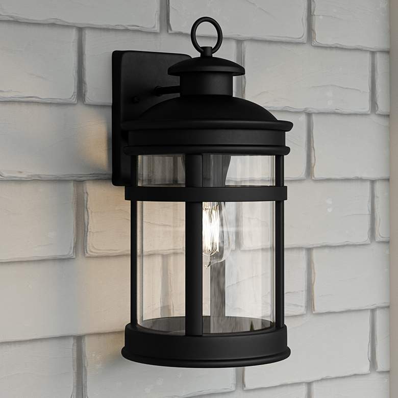 Image 1 Quoizel Scout 15 3/4 inch High Matte Black Outdoor Wall Light