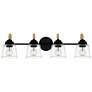 2_Quoizel Seabreeze 31" Wide Matte Black 4-Light Bath Light