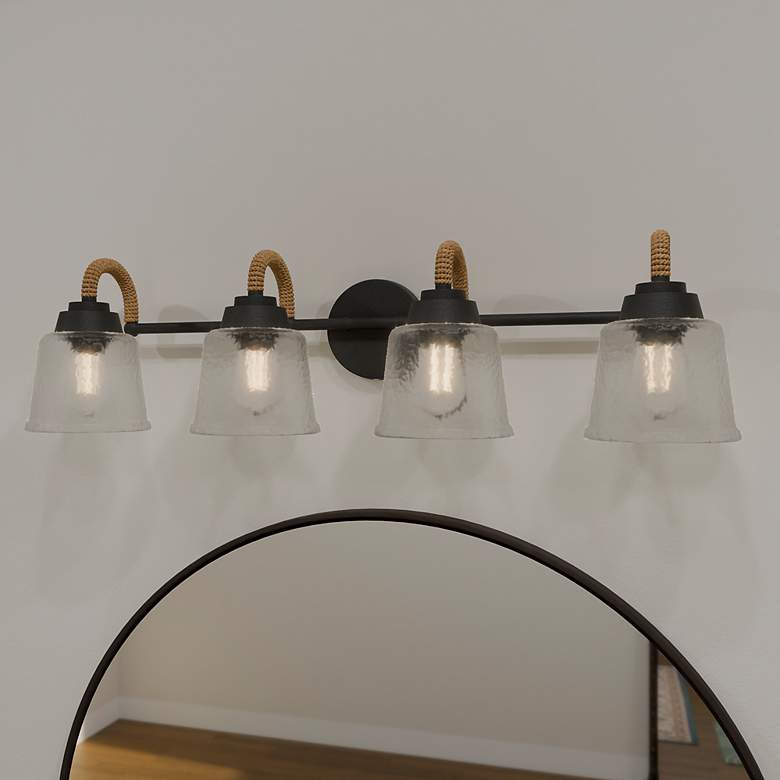 Image 1 Quoizel Seabreeze 31" Wide Matte Black 4-Light Bath Light