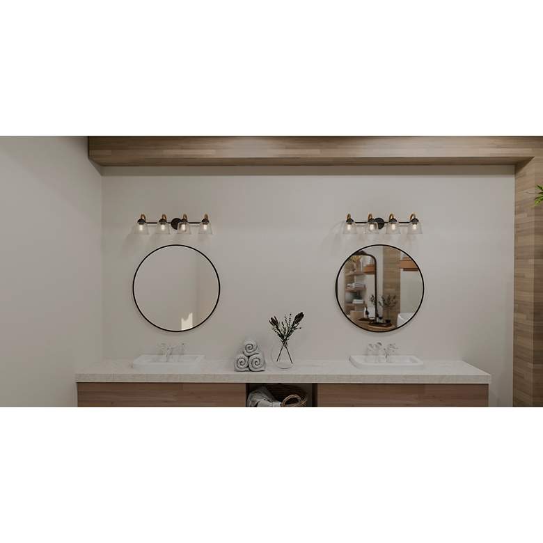 Image 3 Quoizel Seabreeze 31" Wide Matte Black 4-Light Bath Light more views