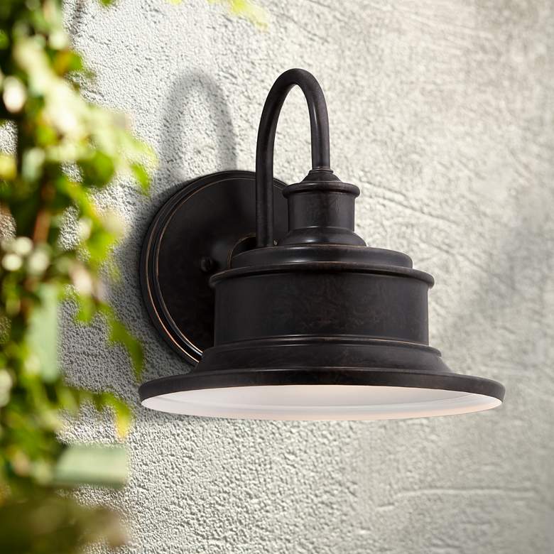 Image 1 Quoizel Seaford 11" High Bronze Outdoor Wall Light
