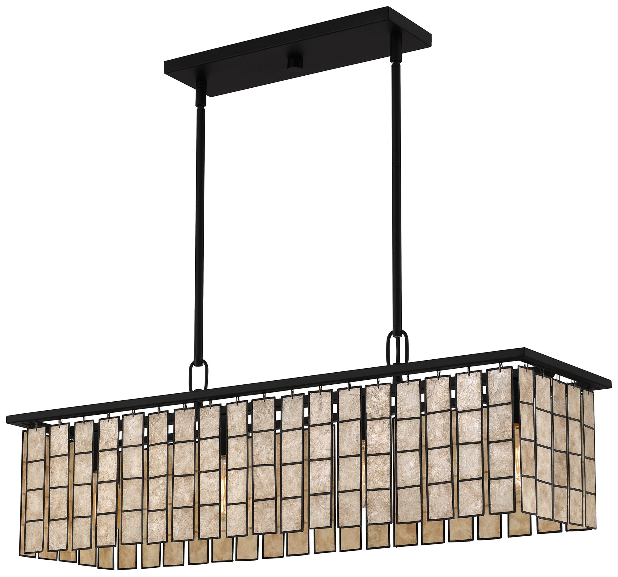 Quoizel Seigler 34" Wide Matte Black Island Pendant