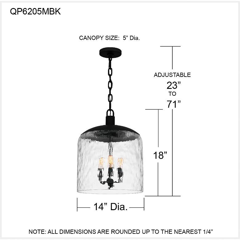 Image 7 Quoizel Selma 14" Wide Matte Black 3-Light Pendant more views