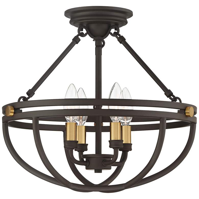 Image 2 Quoizel Sergeant 15 3/4" Wide Western Bronze 4-Light Ceiling Light