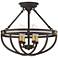 Quoizel Sergeant 15 3/4" Wide Western Bronze 4-Light Ceiling Light