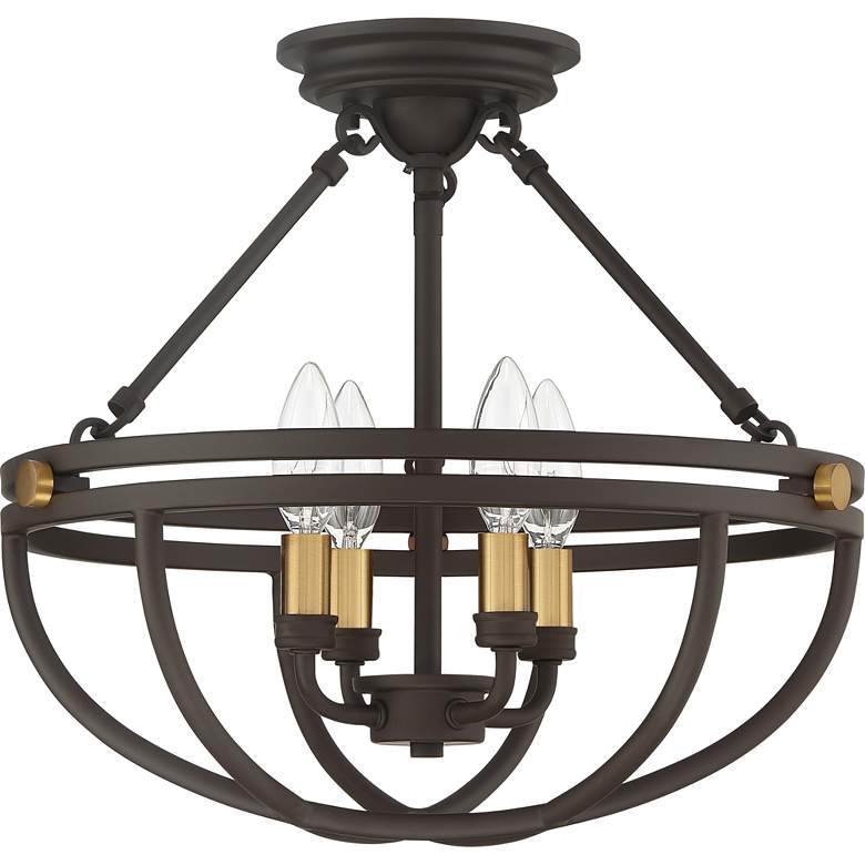 Image 3 Quoizel Sergeant 15 3/4" Wide Western Bronze 4-Light Ceiling Light more views