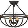3_Quoizel Sergeant 15 3/4" Wide Western Bronze 4-Light Ceiling Light more views