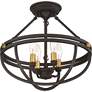 4_Quoizel Sergeant 15 3/4" Wide Western Bronze 4-Light Ceiling Light more views