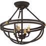 5_Quoizel Sergeant 15 3/4" Wide Western Bronze 4-Light Ceiling Light more views
