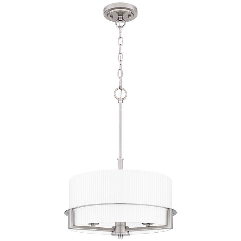Image 1 Quoizel Seymour 15" Wide Brushed Nickel Drum Pendant Light