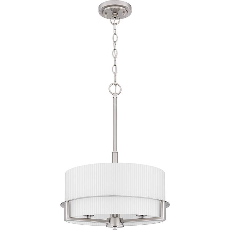 Image 2 Quoizel Seymour 15" Wide Brushed Nickel Drum Pendant Light more views