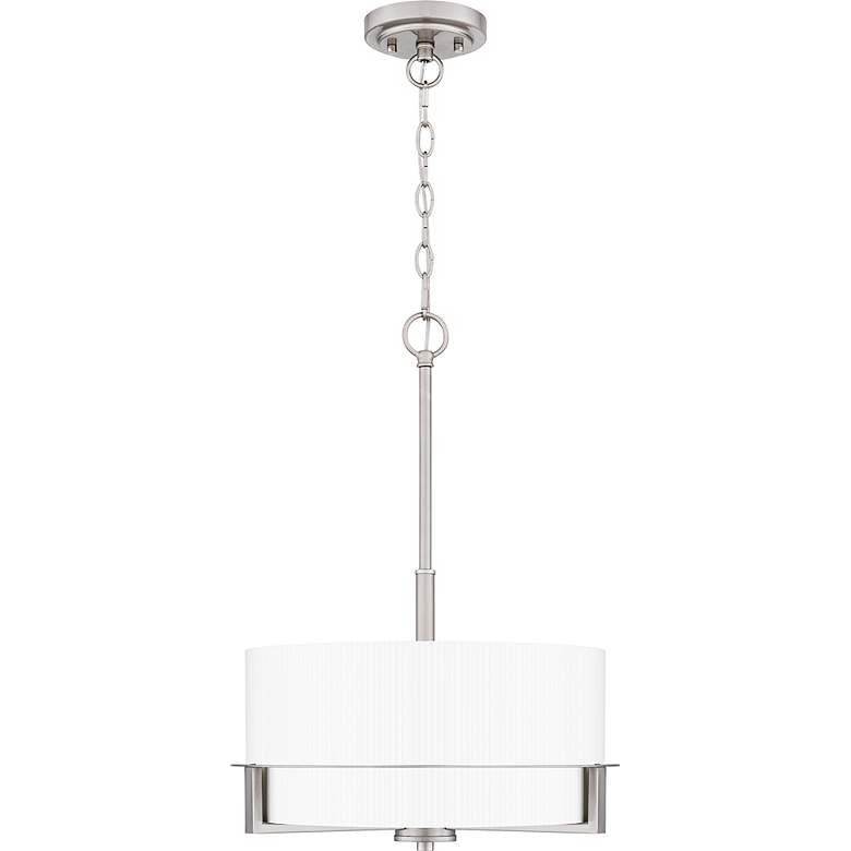 Image 3 Quoizel Seymour 15" Wide Brushed Nickel Drum Pendant Light more views