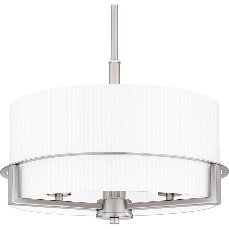 Image 5 Quoizel Seymour 15" Wide Brushed Nickel Drum Pendant Light more views