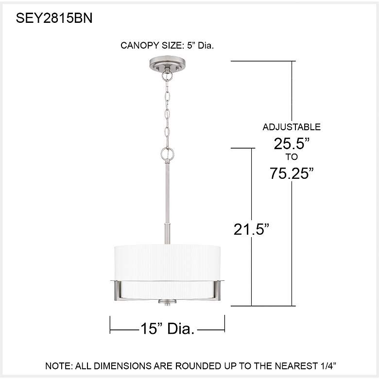Image 7 Quoizel Seymour 15" Wide Brushed Nickel Drum Pendant Light more views