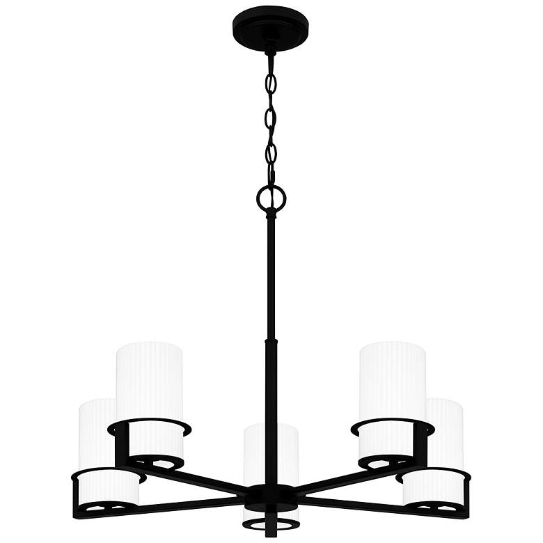 Image 1 Quoizel Seymour 27" Wide 5-Light Modern Matte Black Chandelier