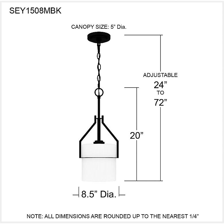 Image 7 Quoizel Seymour 8 1/2" Wide Matte Black Mini Pendant more views
