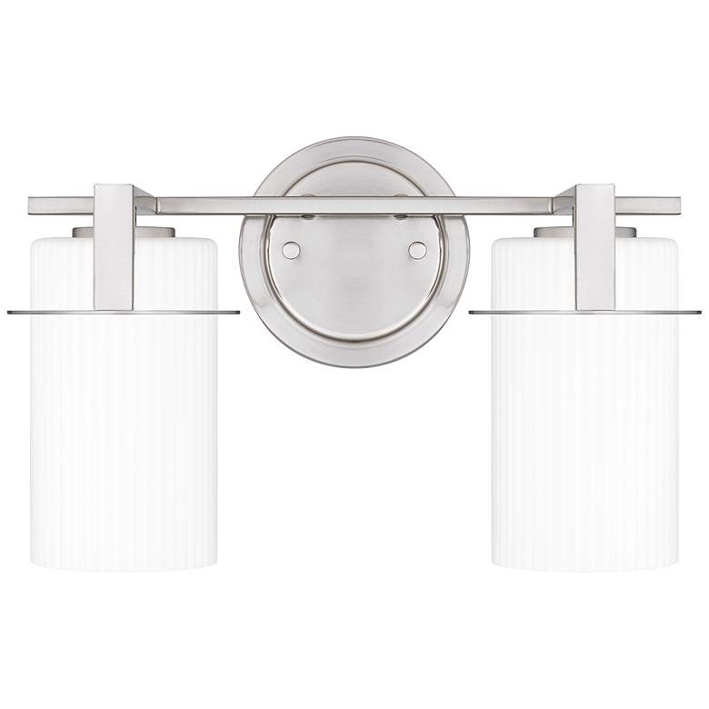 Image 2 Quoizel Seymour 9" High Brushed Nickel 2-Light Wall Sconce