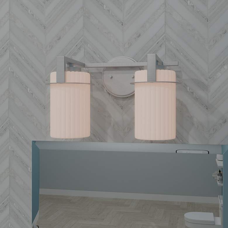 Image 1 Quoizel Seymour 9" High Brushed Nickel 2-Light Wall Sconce