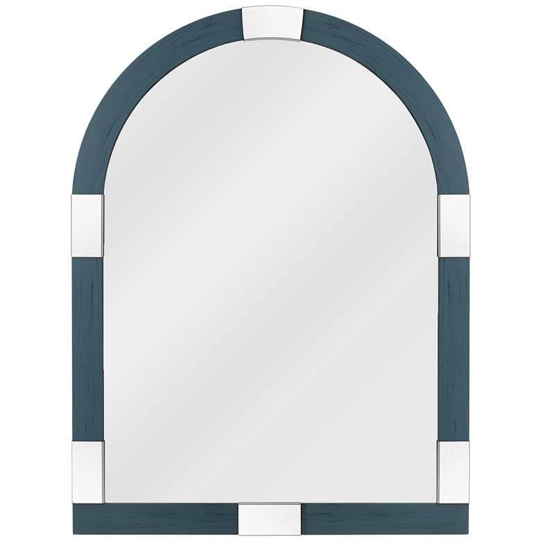 Image 1 Quoizel Shepherd Blue 30" x 40" Arch Top Wall Mirror