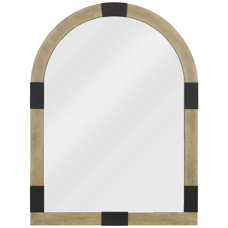 Image 1 Quoizel Shepherd Wood 30 inch x 40 inch Arch Top Wall Mirror