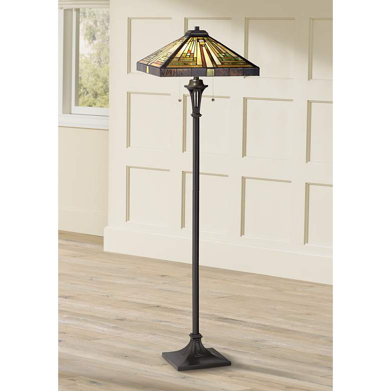 Image 1 Quoizel Shiloh Tiffany Art Glass Floor Lamp