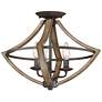 1_Quoizel Shire 16 1/2"W Rustic Black 3-Light Ceiling Light