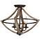 Quoizel Shire 16 1/2"W Rustic Black 3-Light Ceiling Light