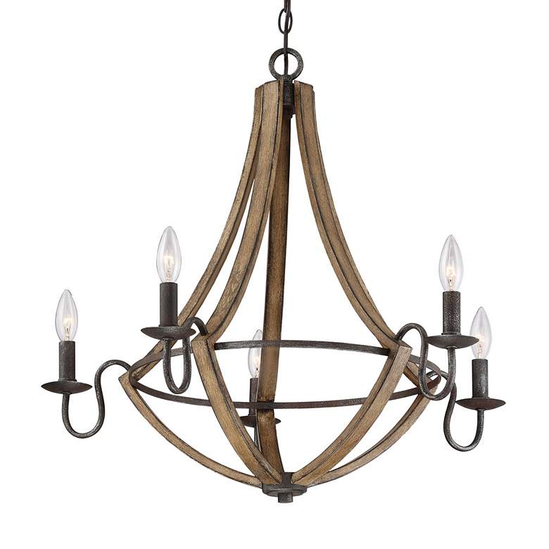 Image 3 Quoizel Shire 26 1/2" Wide Rustic Black 5-Light Chandelier more views