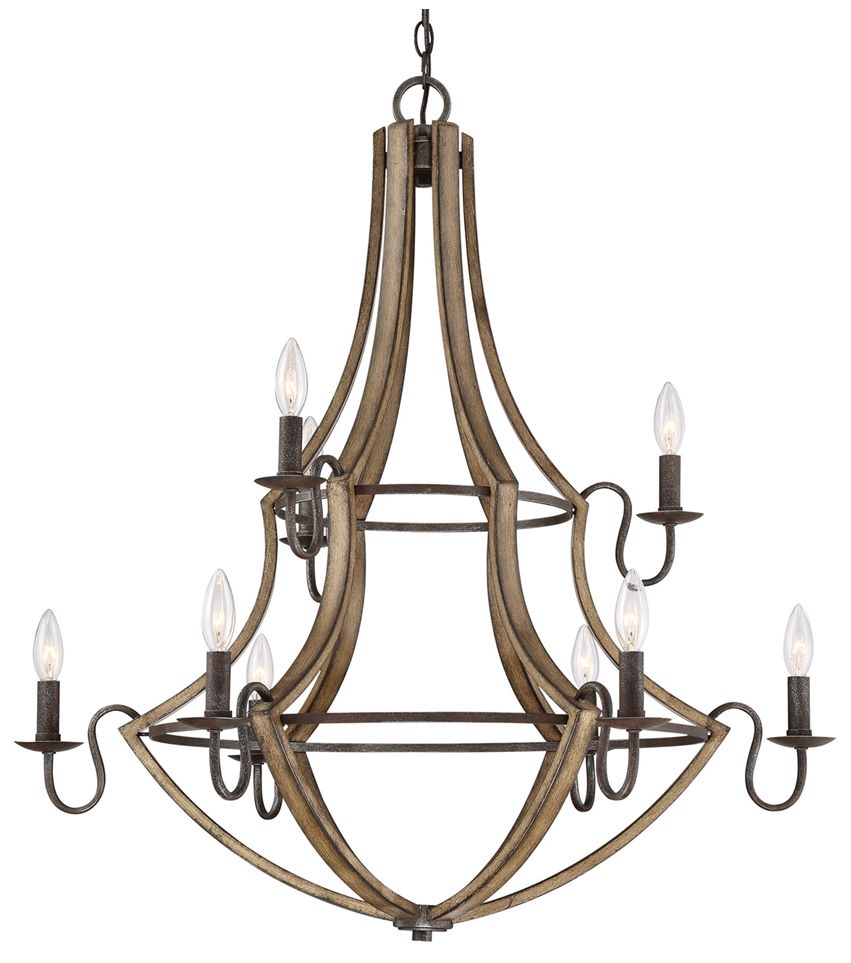 Quoizel Shire 32 1/2" Wide Rustic Black 9-Light Chandelier