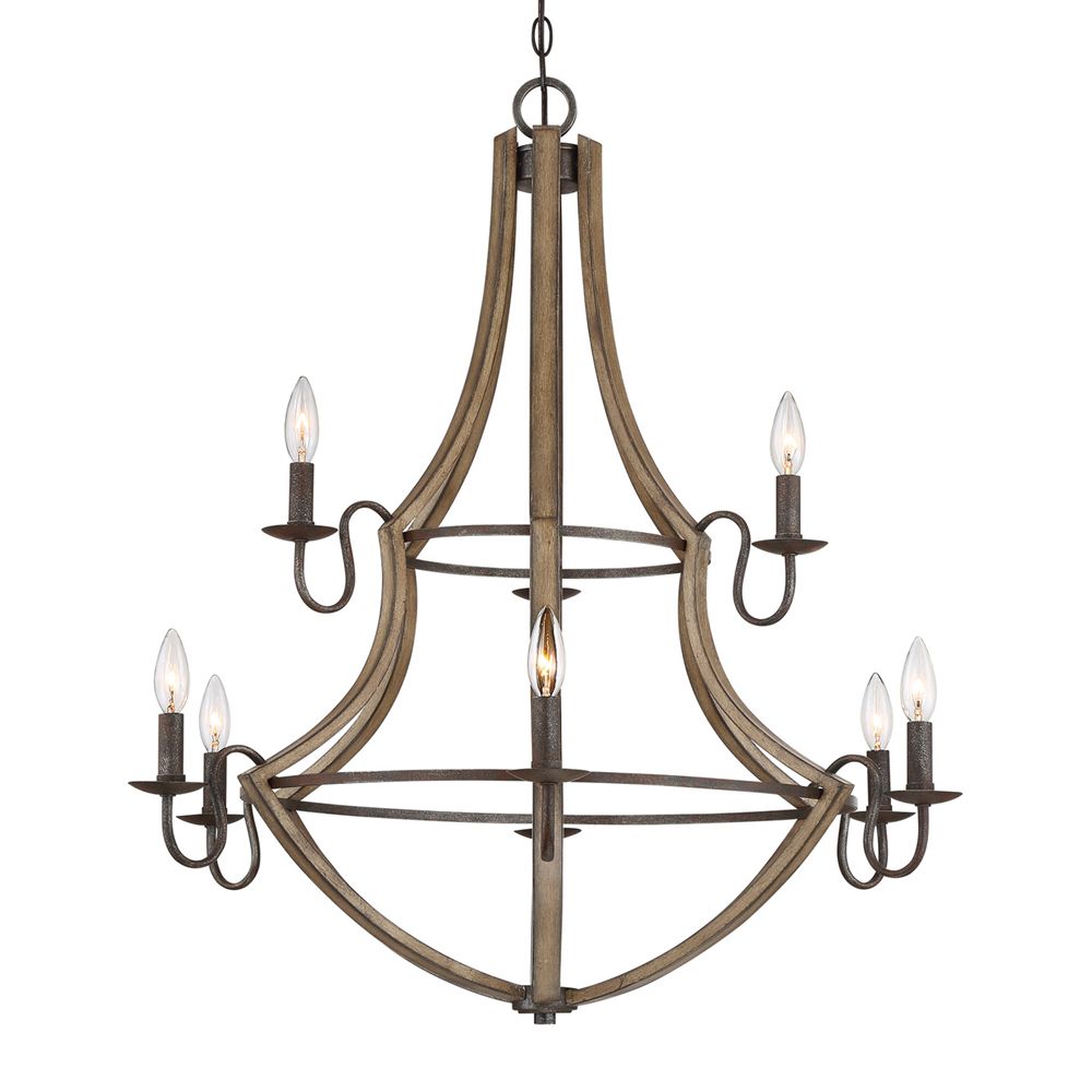 Image 3 Quoizel Shire 32 1/2" Wide Rustic Black 9-Light Chandelier more views