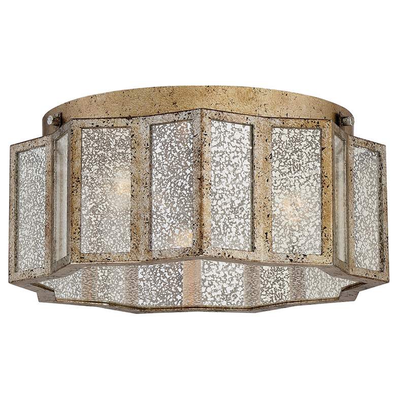 Image 2 Quoizel Shrine 16" Wide Aged Gold Mercury Glass Ceiling Light