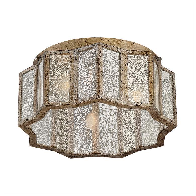Image 3 Quoizel Shrine 16" Wide Aged Gold Mercury Glass Ceiling Light more views