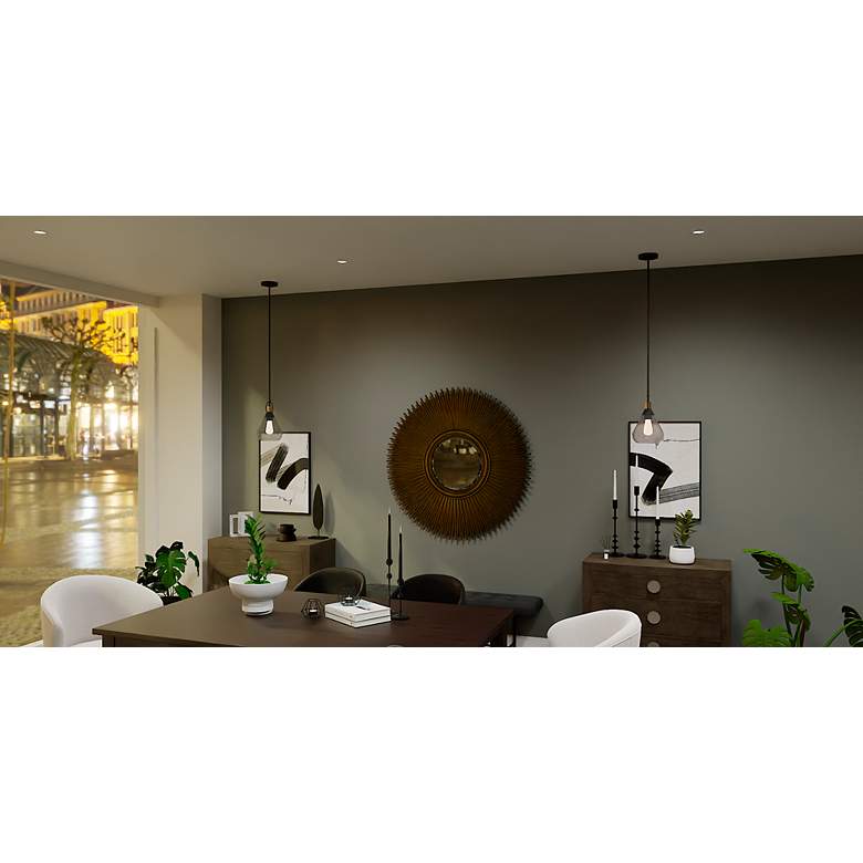 Image 3 Quoizel Singh 8" Wide 1-Light Matte Black and Water Glass Mini Pendant more views