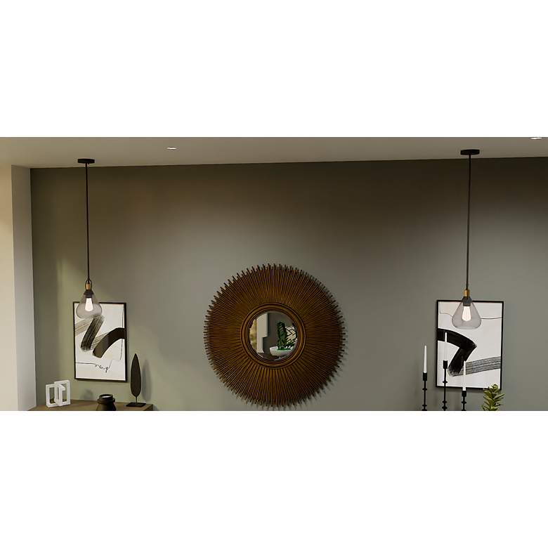 Image 6 Quoizel Singh 8" Wide 1-Light Matte Black and Water Glass Mini Pendant more views