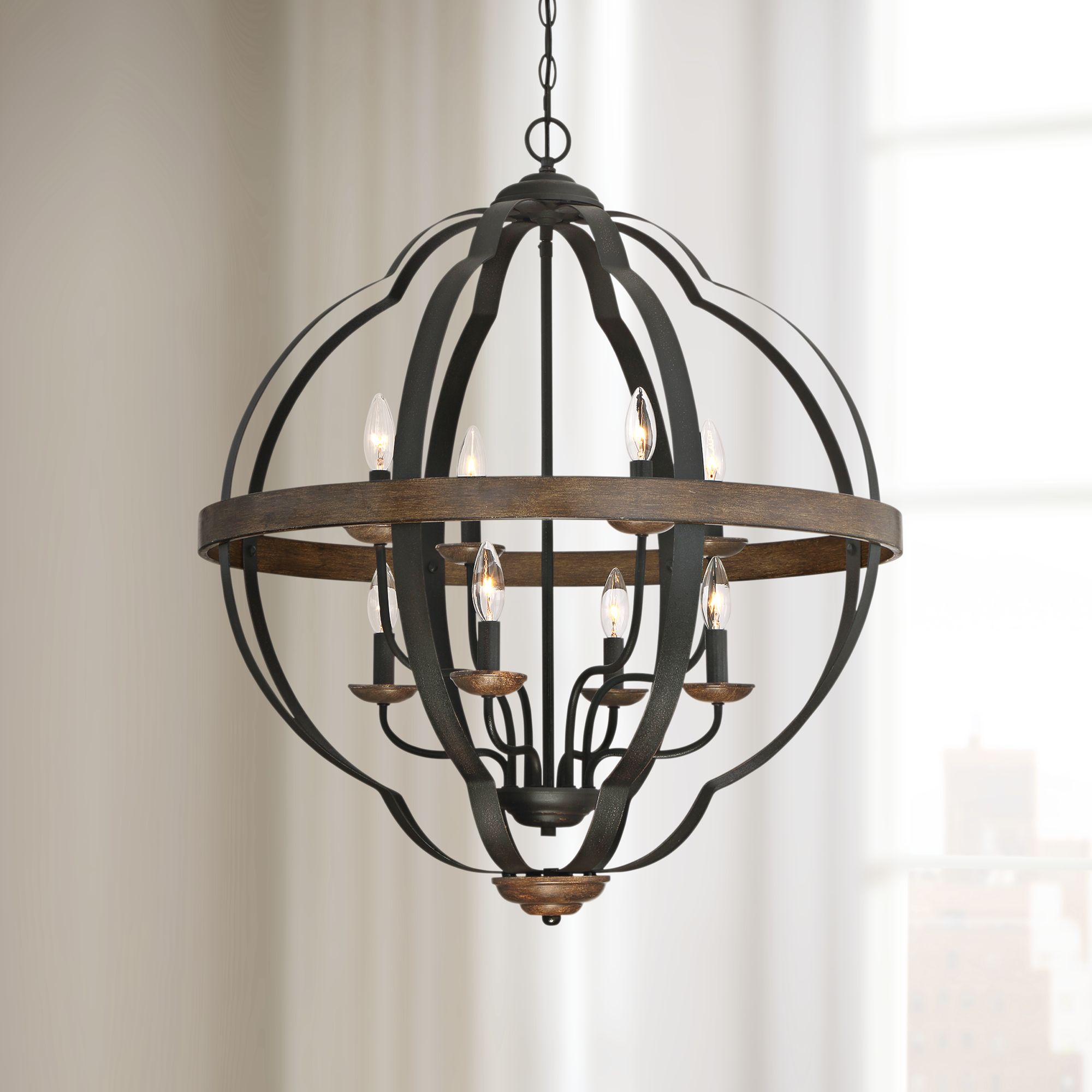 black foyer chandelier