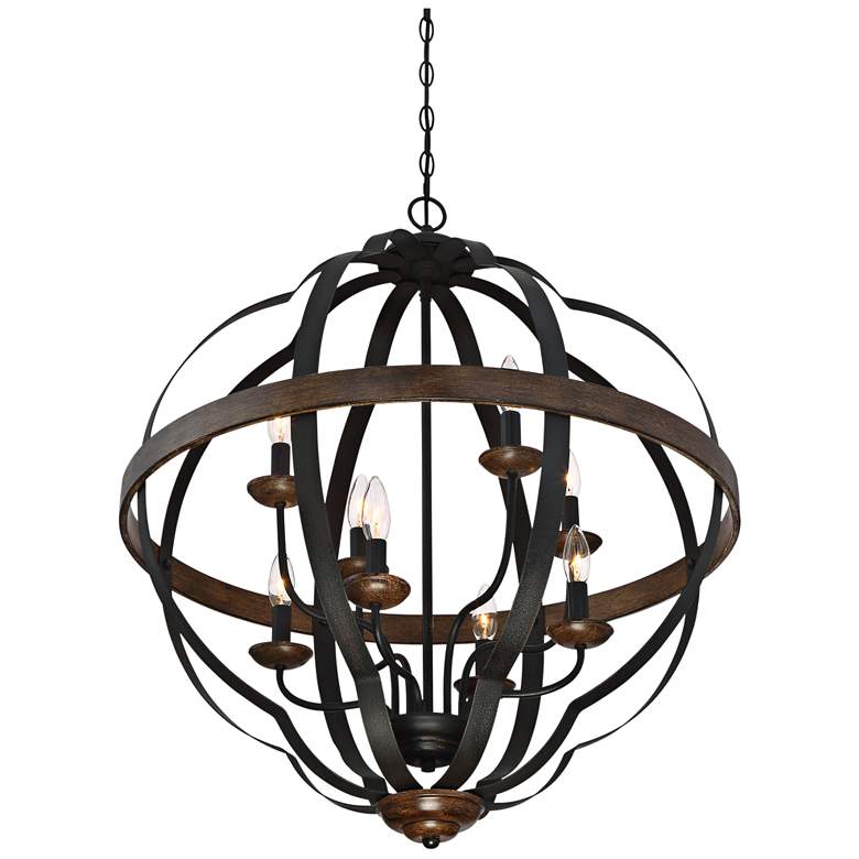 Image 5 Quoizel Siren 28"W 8-Light Black Metal Cage Foyer Chandelier more views
