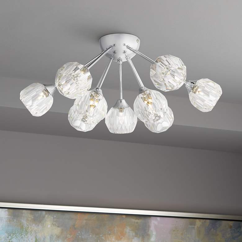 Image 1 Quoizel Spellbound 21 1/4 inch Wide Chrome 9-Light Ceiling Light