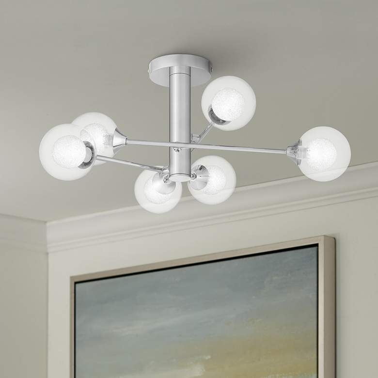Image 1 Quoizel Spellbound 25 1/2" 6-Light Sputnik Ceiling Light