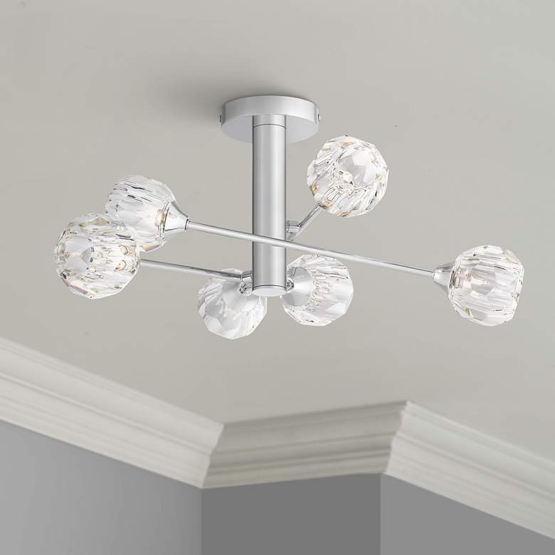 Image 1 Quoizel Spellbound 27 inch Wide Chrome 6-Light Ceiling Light