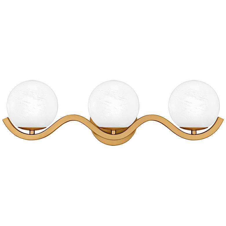 Image 1 Quoizel Spherical 22 1/2" Wide Aged Brass 3-Light Bath Light